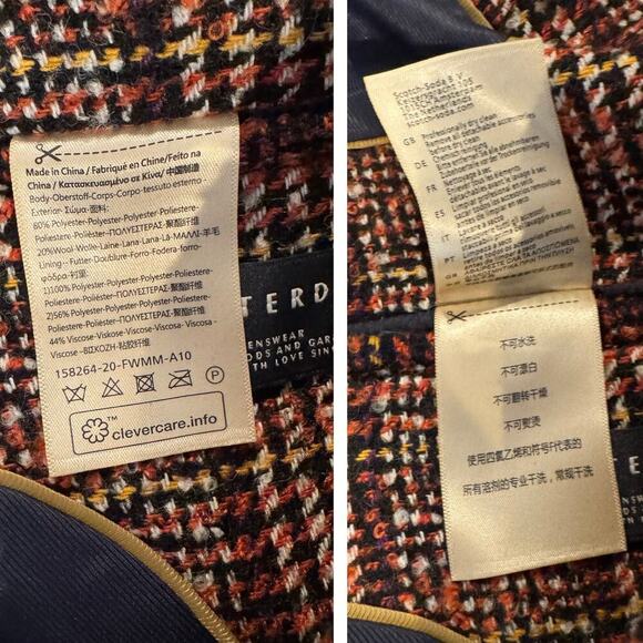 Scotch & Soda Single Breasted Overcoat Size Medium - Picture 9 of 12